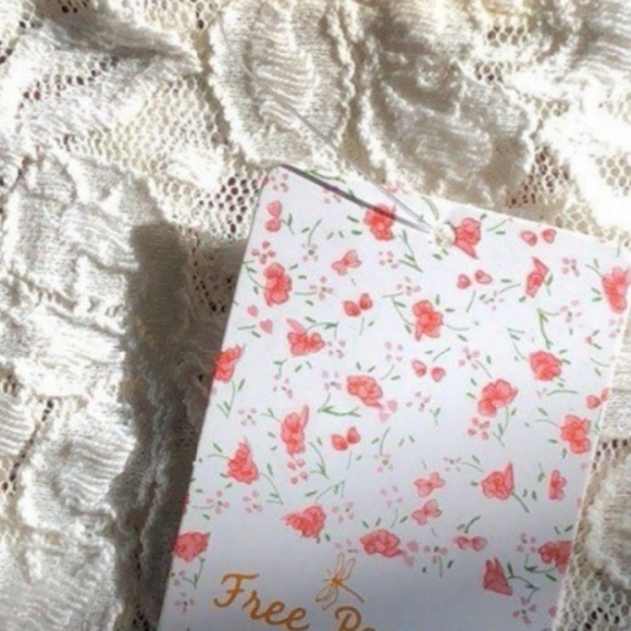 NWT Free People lace sleeveless mini dress ivory - Picture 8 of 8